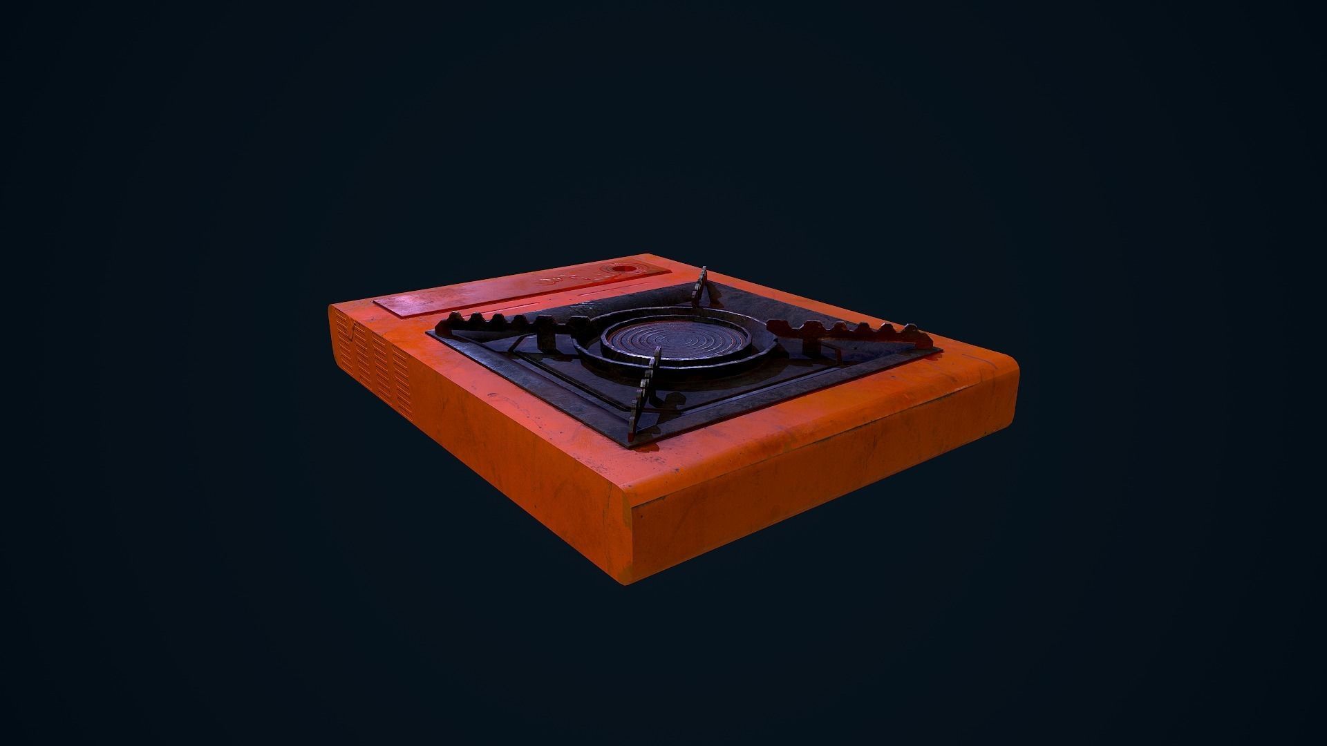 Hotplate kadai gas stove Low-poly 3D model_8