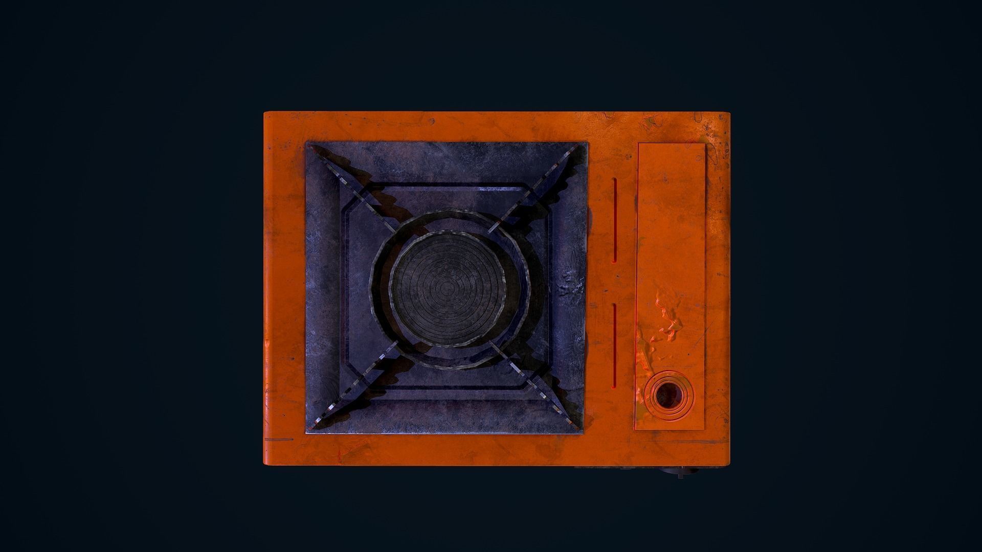 Hotplate kadai gas stove Low-poly 3D model_11