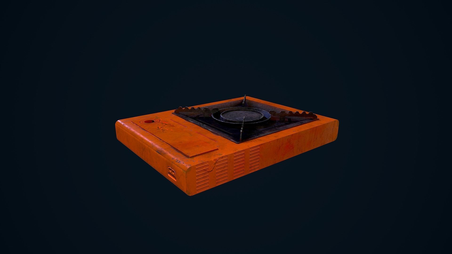 Hotplate kadai gas stove Low-poly 3D model_6