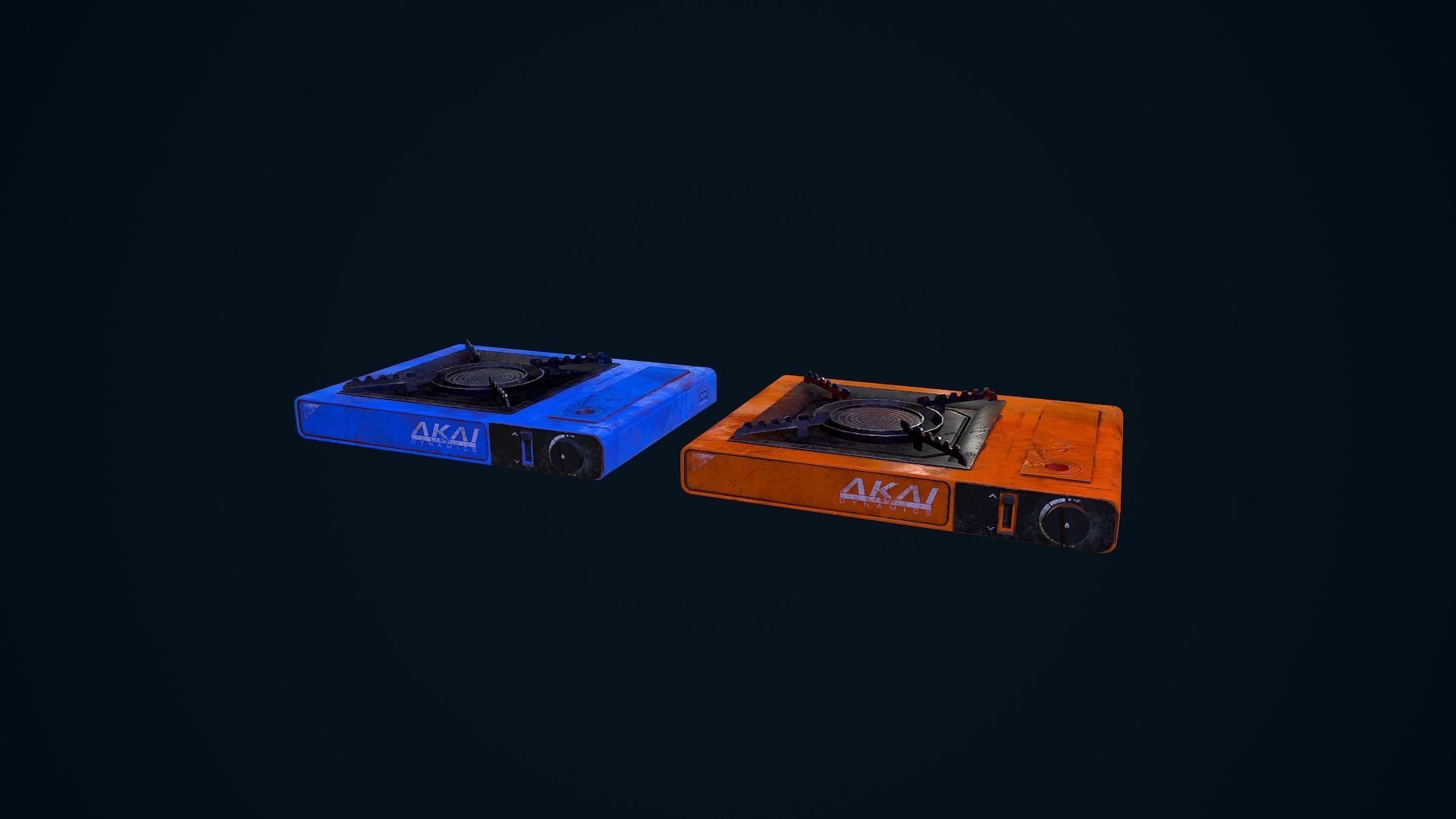 Hotplate kadai gas stove Low-poly 3D model_16