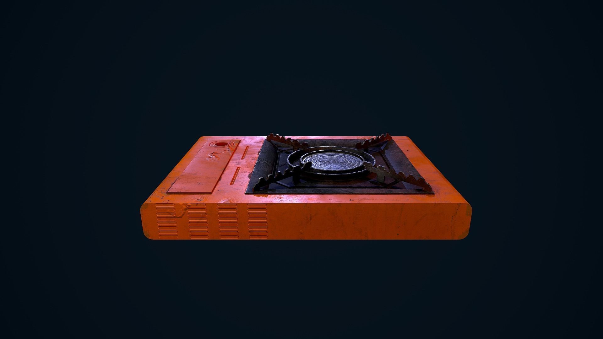 Hotplate kadai gas stove Low-poly 3D model_7