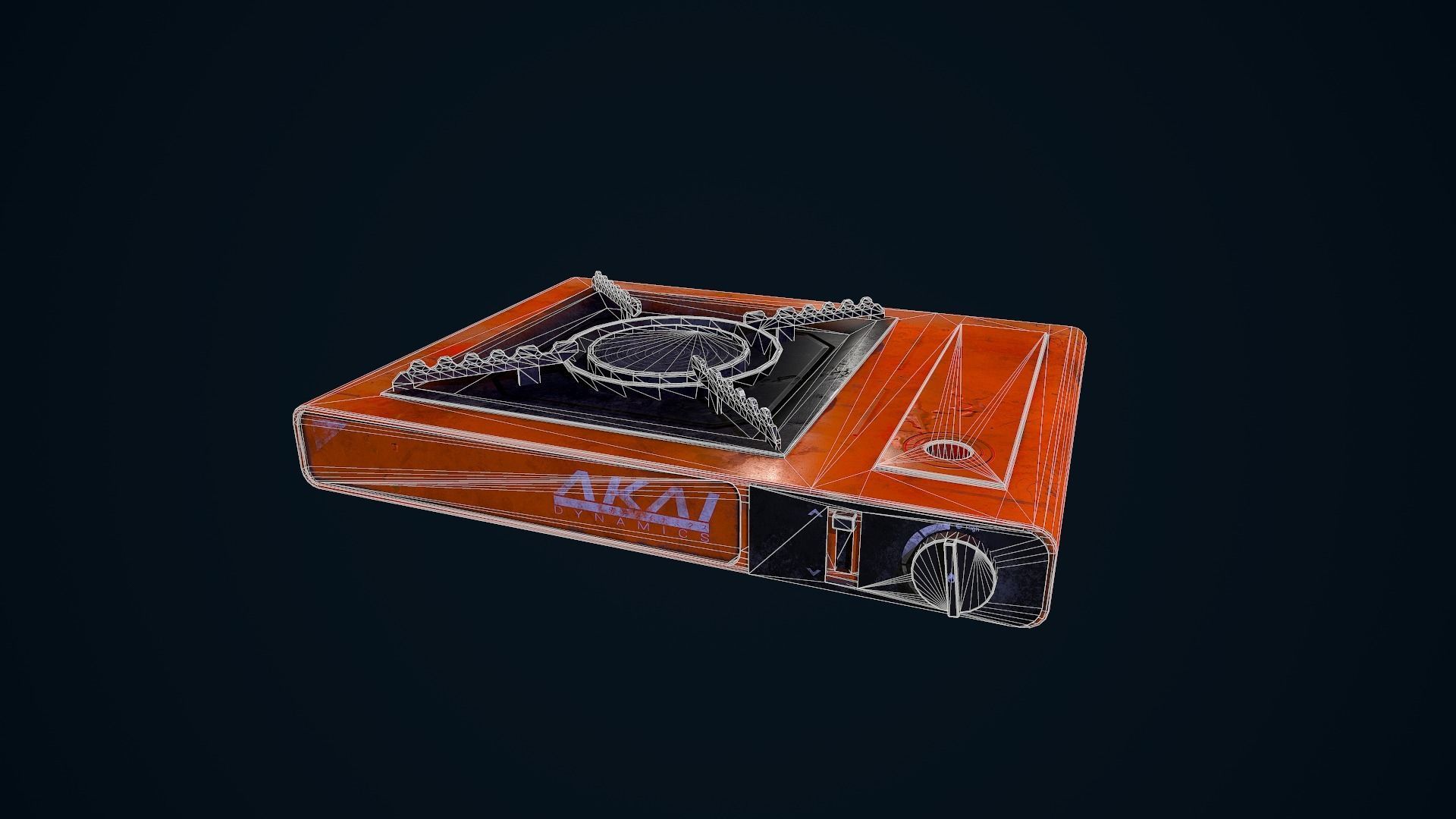 Hotplate kadai gas stove Low-poly 3D model_19
