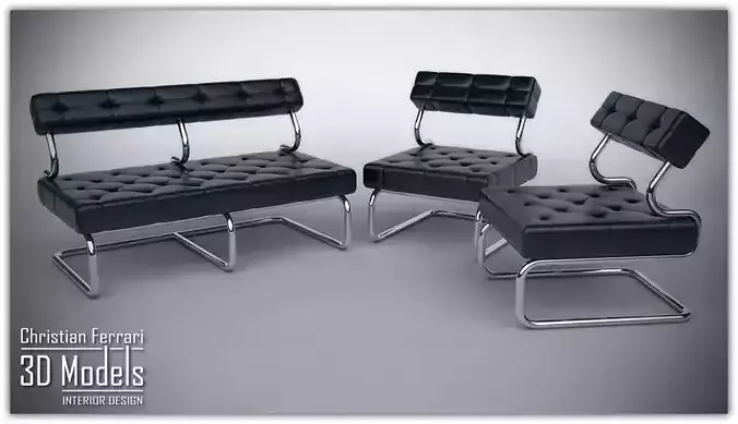 Leather Set - Chairs-Couch