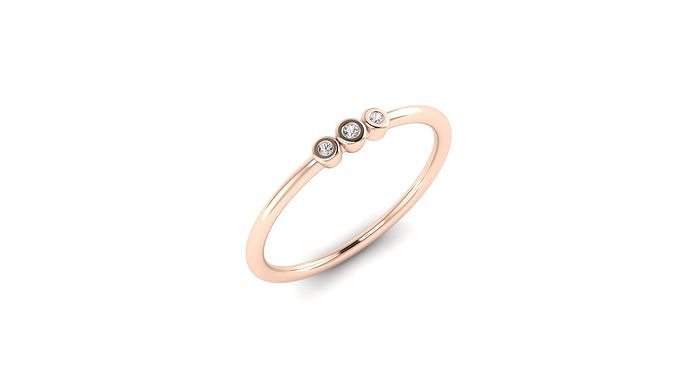 Simple ring model 3 stone 3D print model