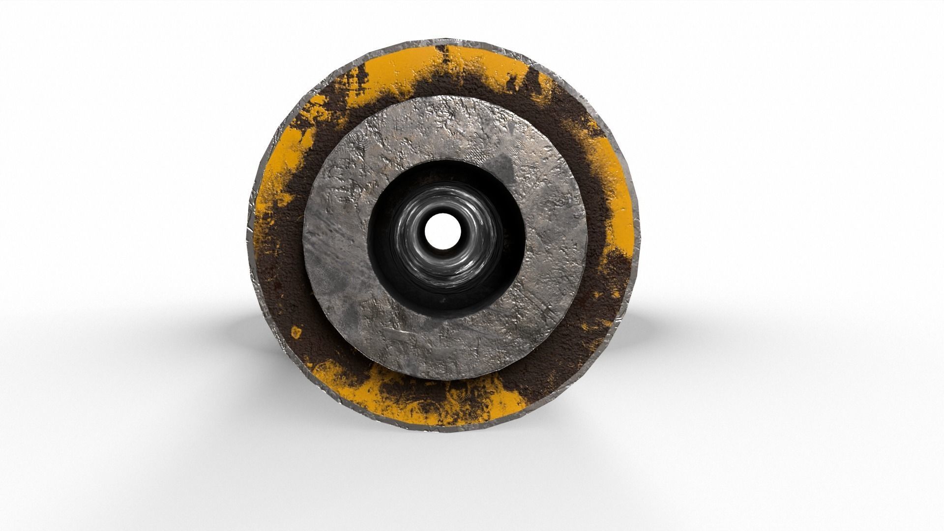 Silencer metal tube with stripes Low-poly 3D model_9