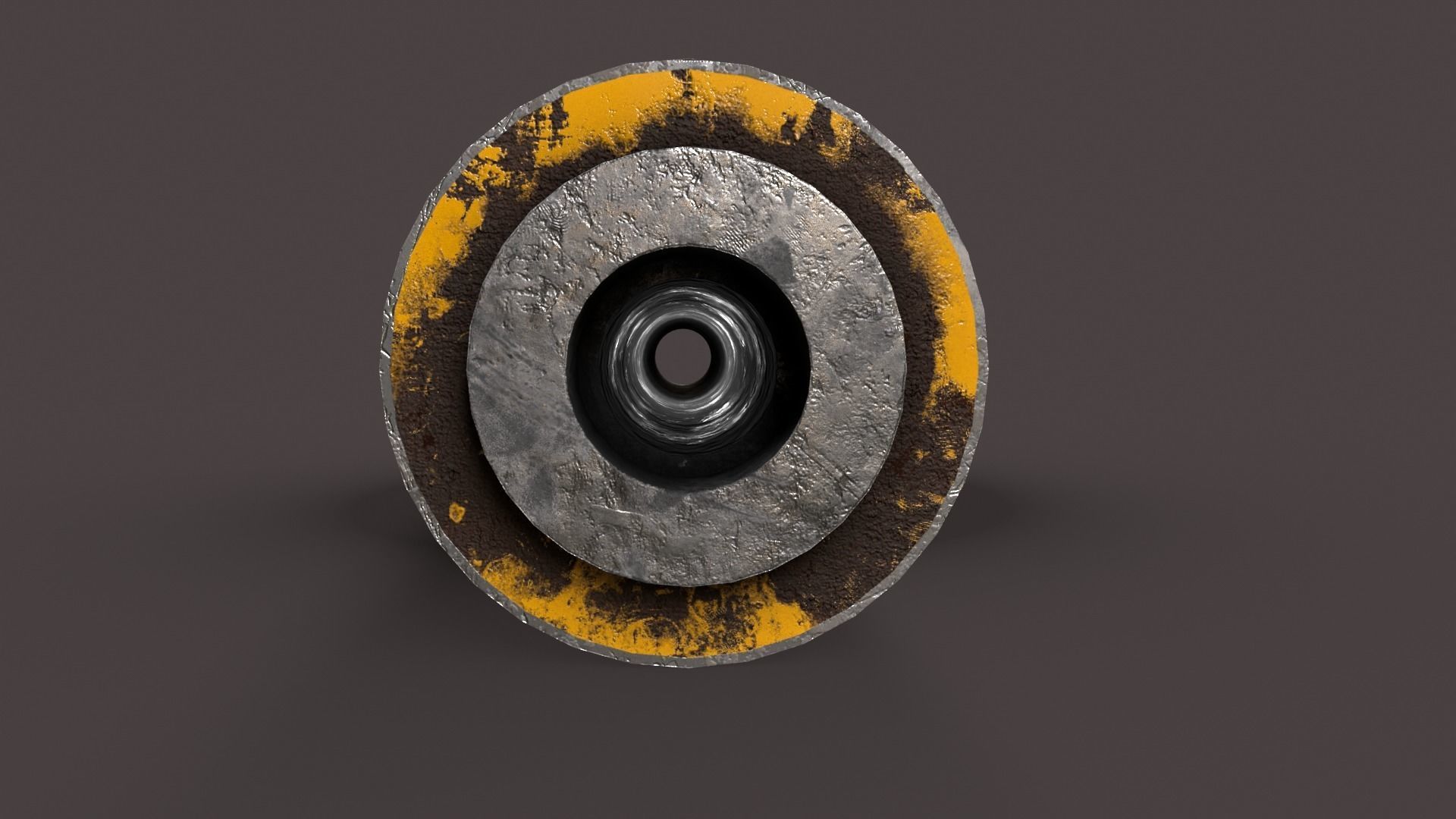 Silencer metal tube with stripes Low-poly 3D model_3