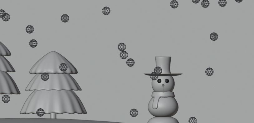 Cartoon Snowman Low-poly 3D model_4