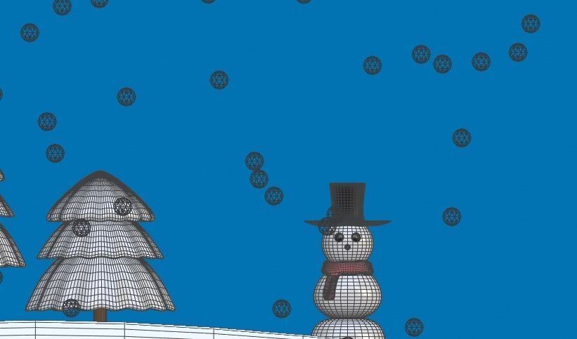 Cartoon Snowman Low-poly 3D model_6