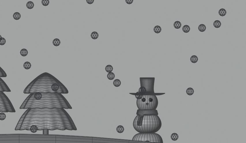 Cartoon Snowman Low-poly 3D model_7