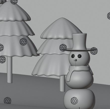Cartoon Snowman Low-poly 3D model_13