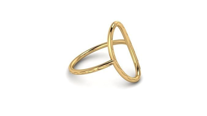 Simple ring model large oval finger cross 3D print model