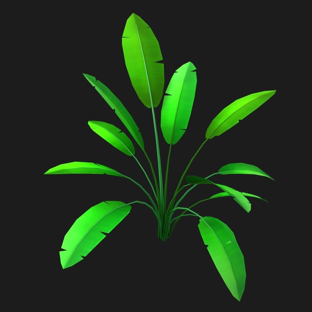 Stylized set island with palm trees and campfire Low-poly 3D model_19