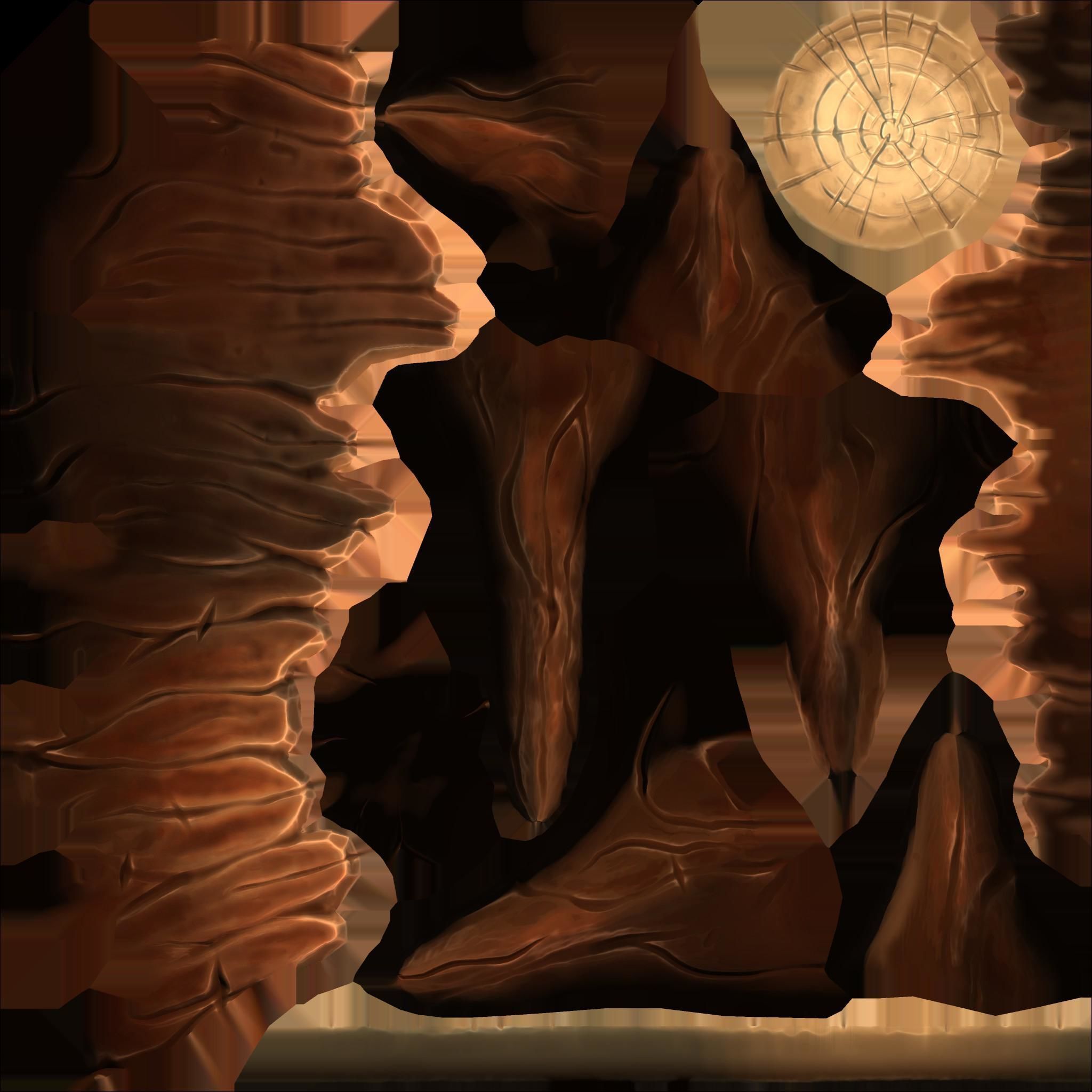 Stylized set island with palm trees and campfire Low-poly 3D model_30