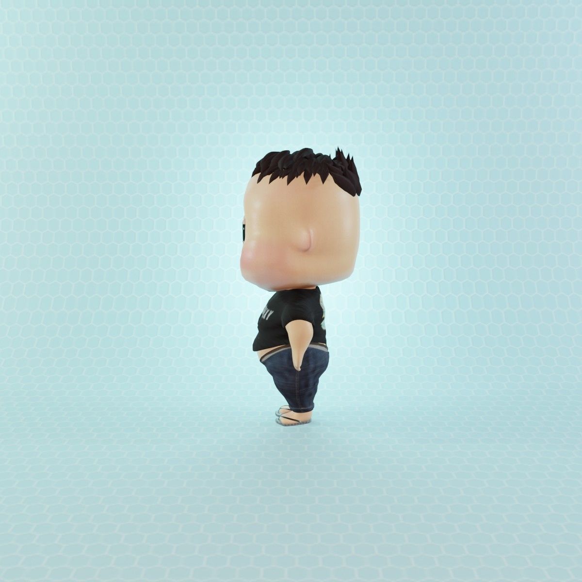 Civilian Fat Boy Low-poly 3D model_4
