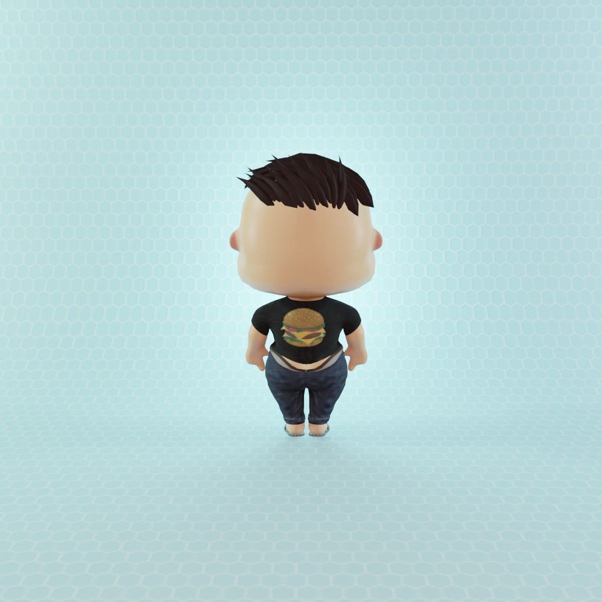 Civilian Fat Boy Low-poly 3D model_6