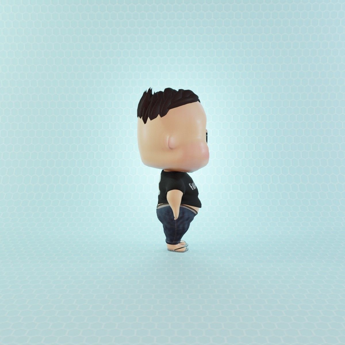 Civilian Fat Boy Low-poly 3D model_8