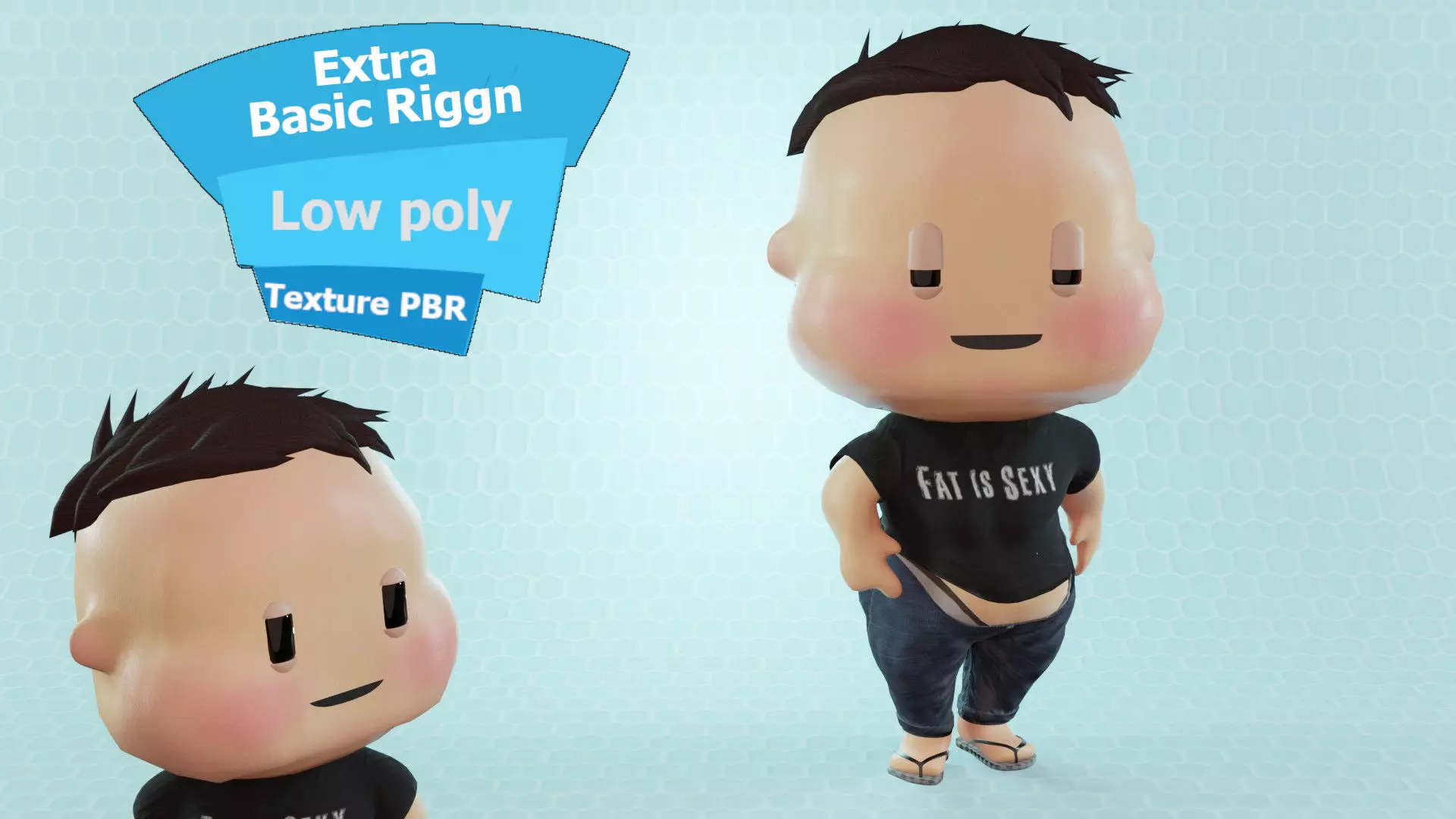 Civilian Fat Boy Low-poly 3D model_0