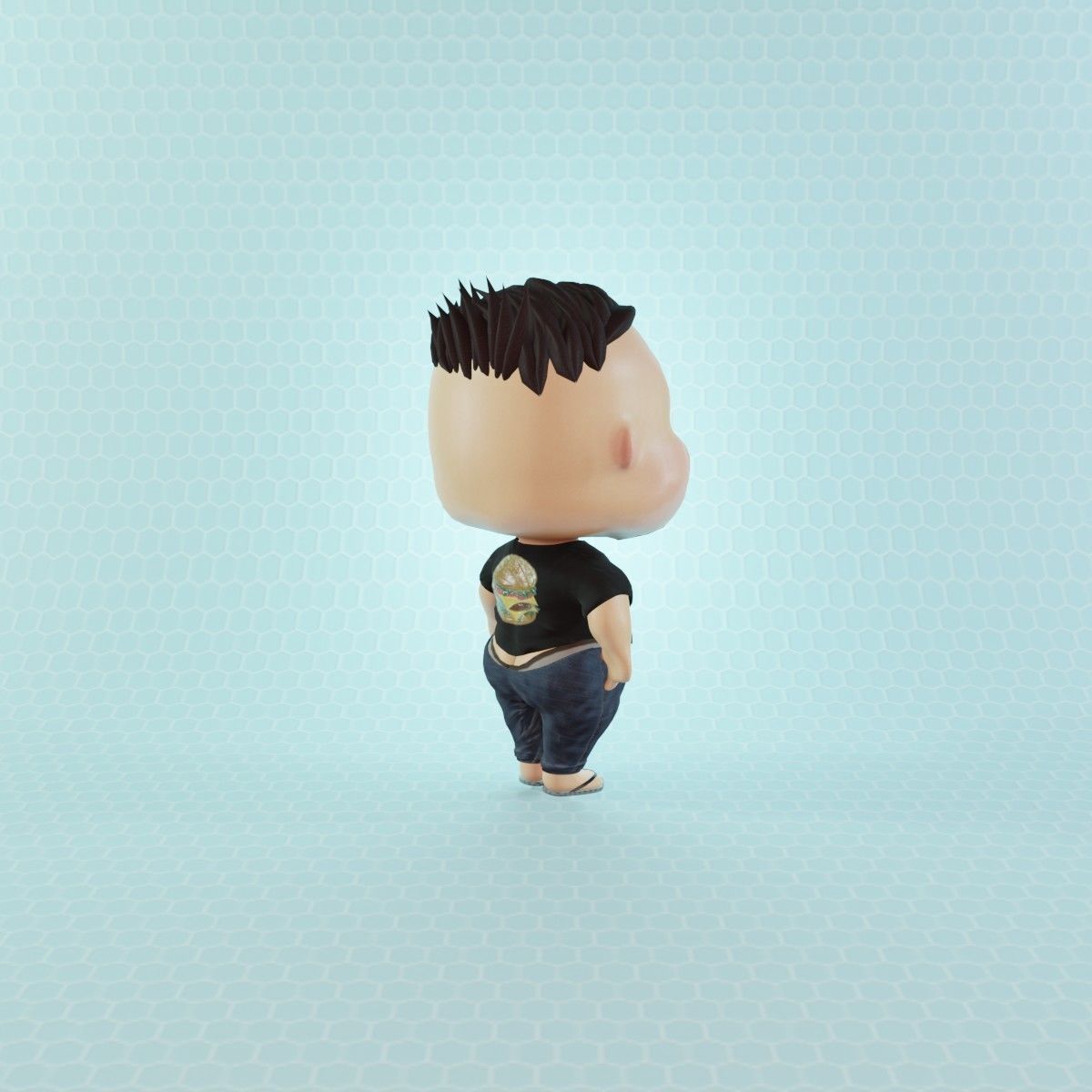 Civilian Fat Boy Low-poly 3D model_7