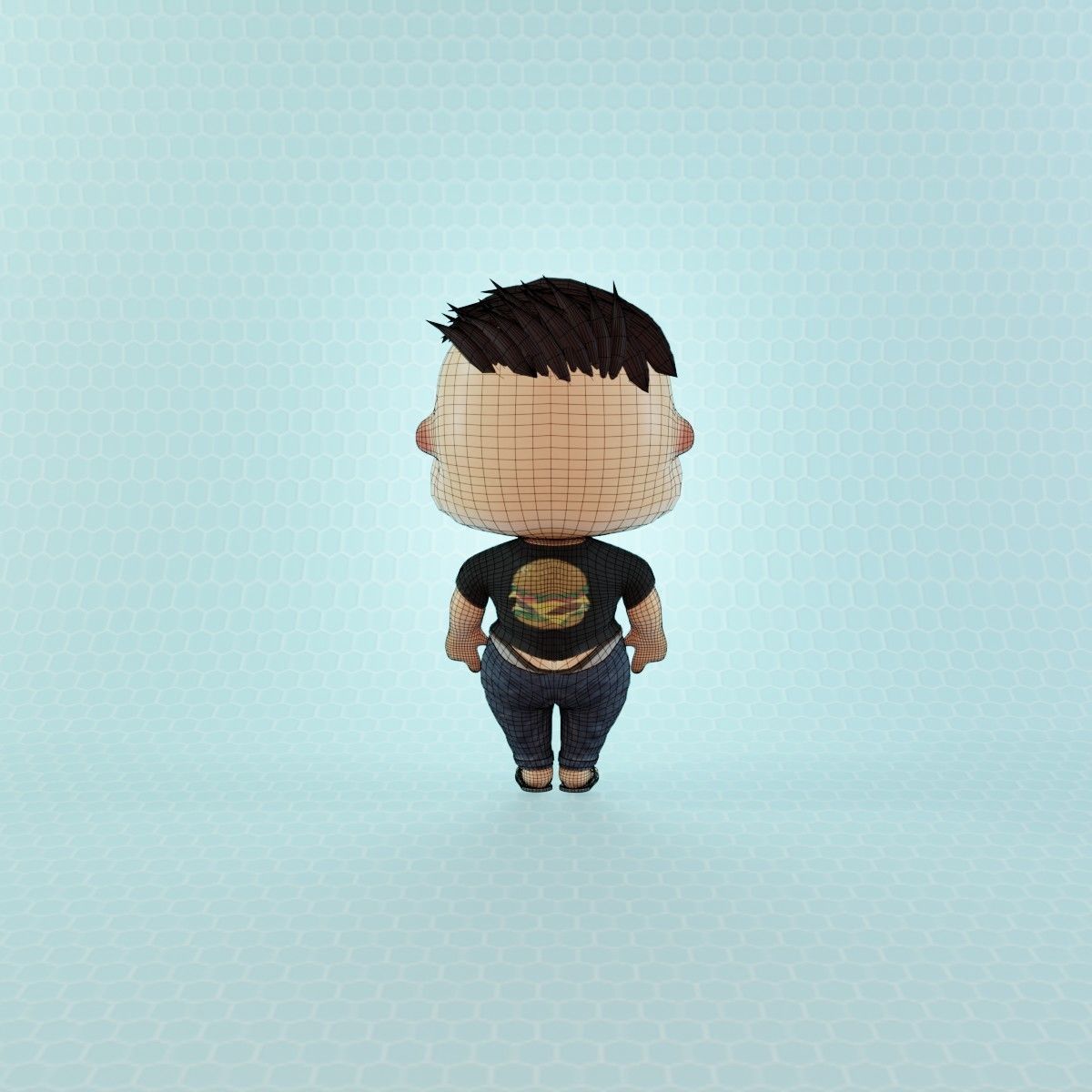 Civilian Fat Boy Low-poly 3D model_12