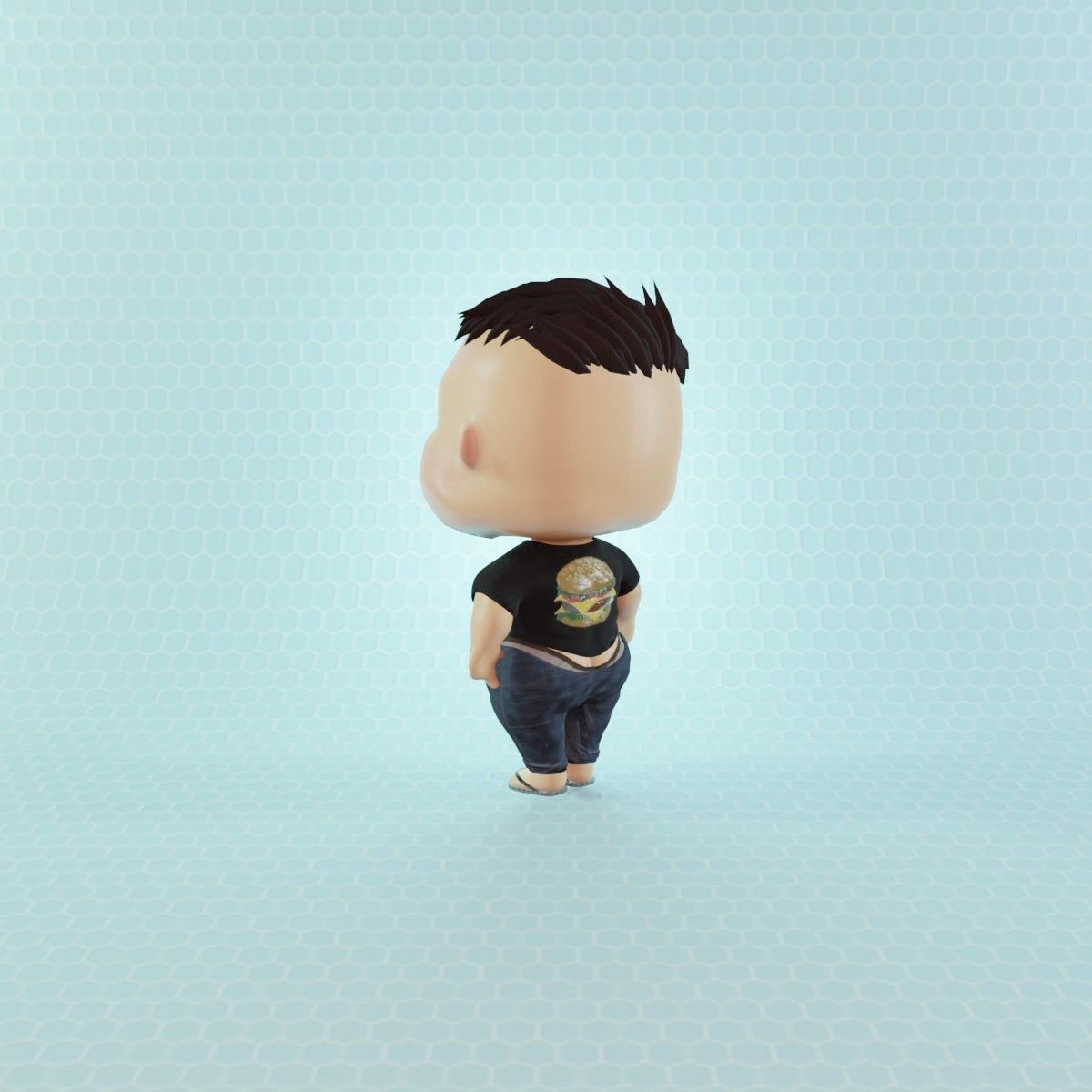 Civilian Fat Boy Low-poly 3D model_5