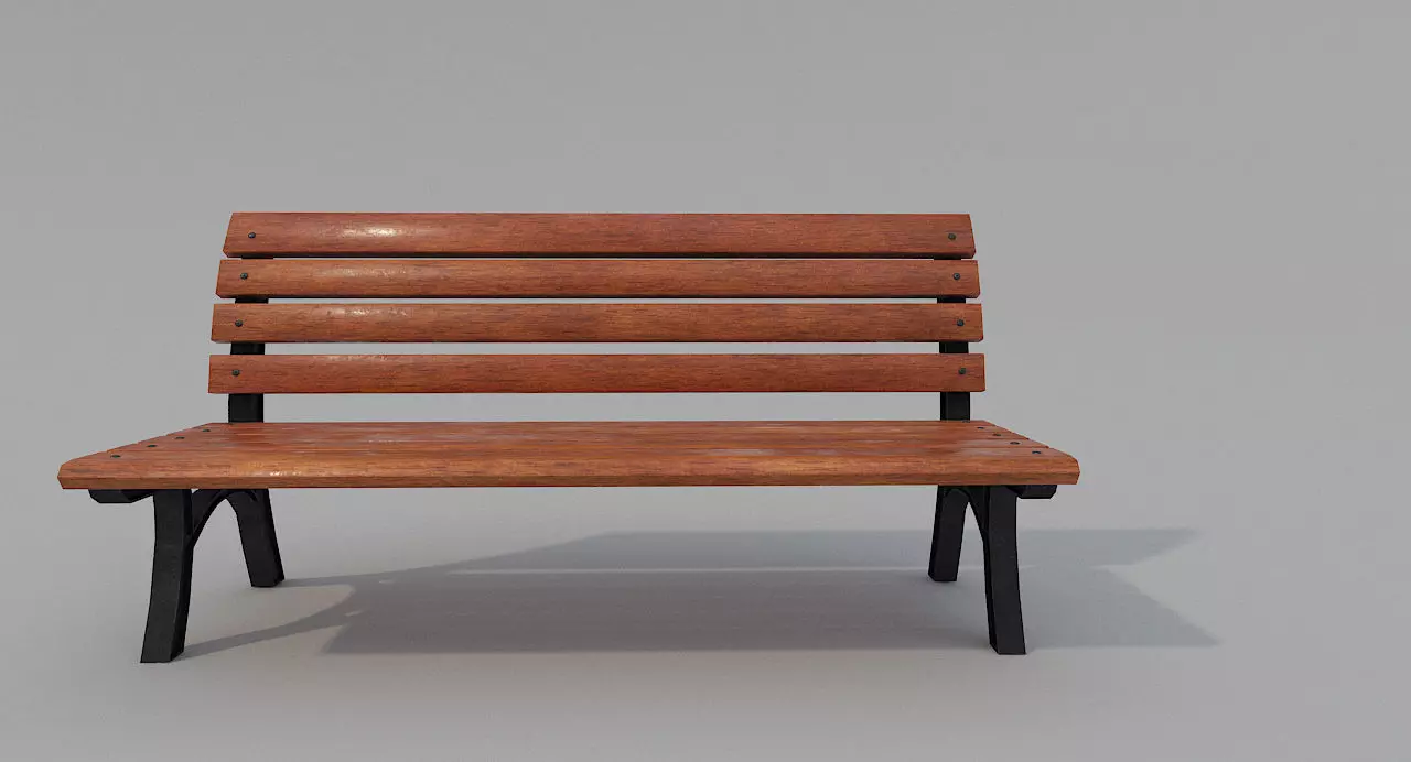 Street Bench Low Poly 3DModel Low-poly 3D model