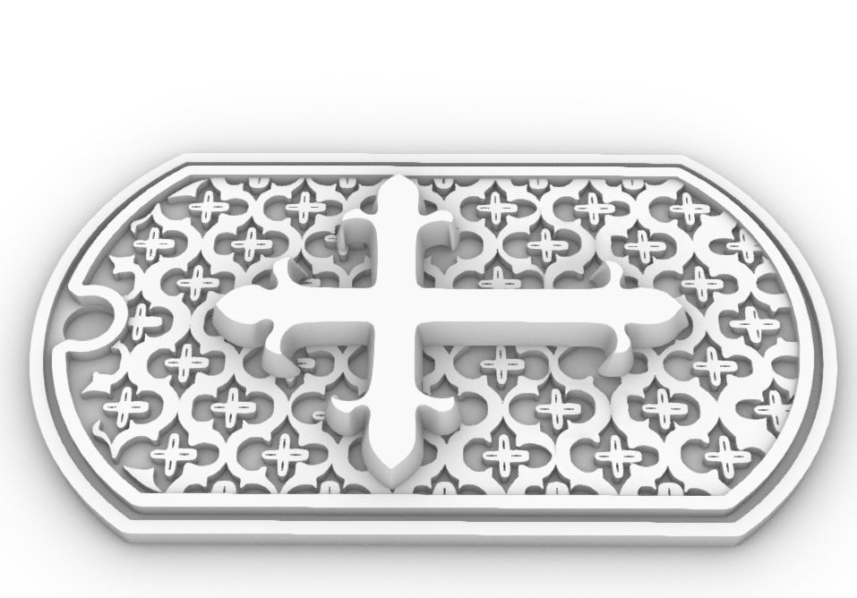 Cross Pendant shield  3D print model_4