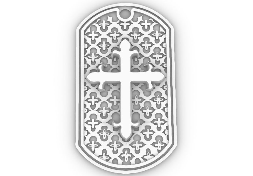 Cross Pendant shield  3D print model_2