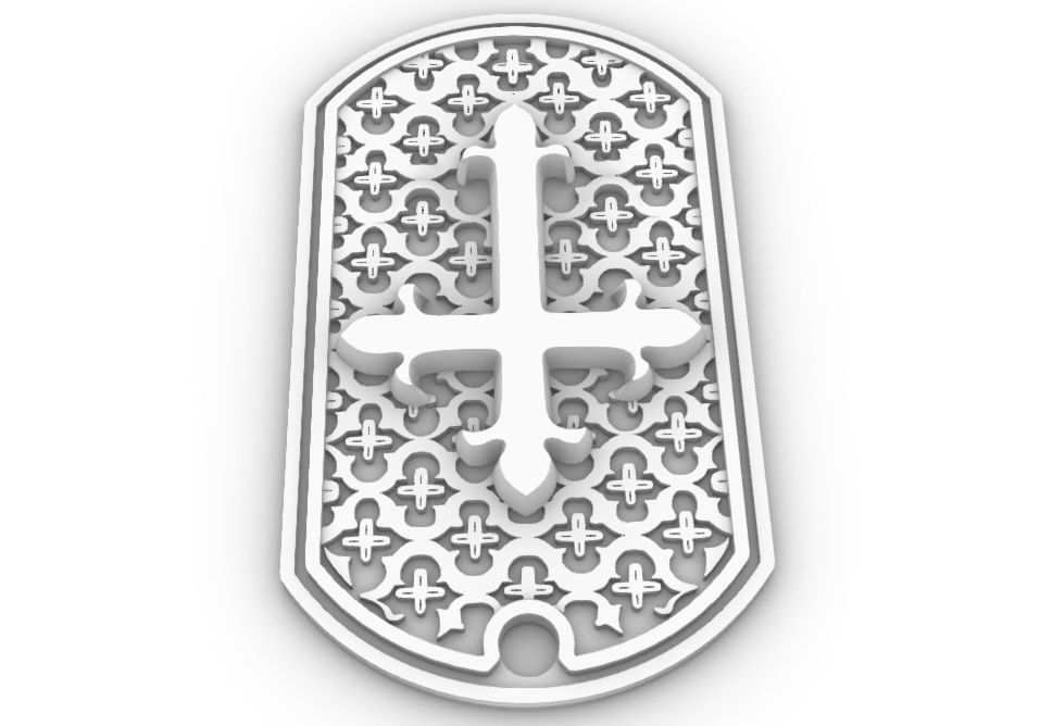 Cross Pendant shield  3D print model_3