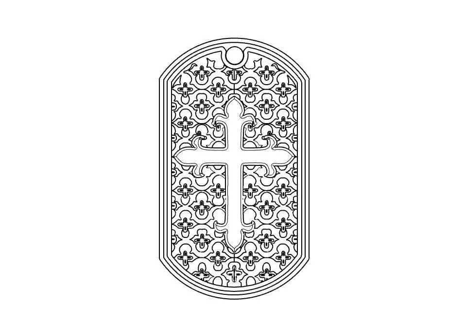 Cross Pendant shield  3D print model_0