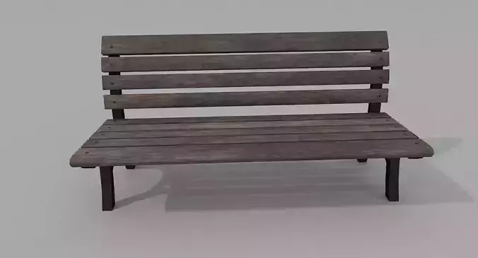 Street Bench Old Low Poly 3DModel Low-poly 3D model