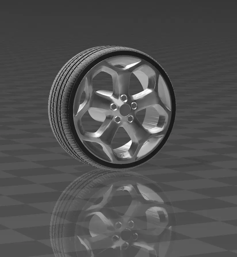 rueda ford focus st STL 3D print model_2