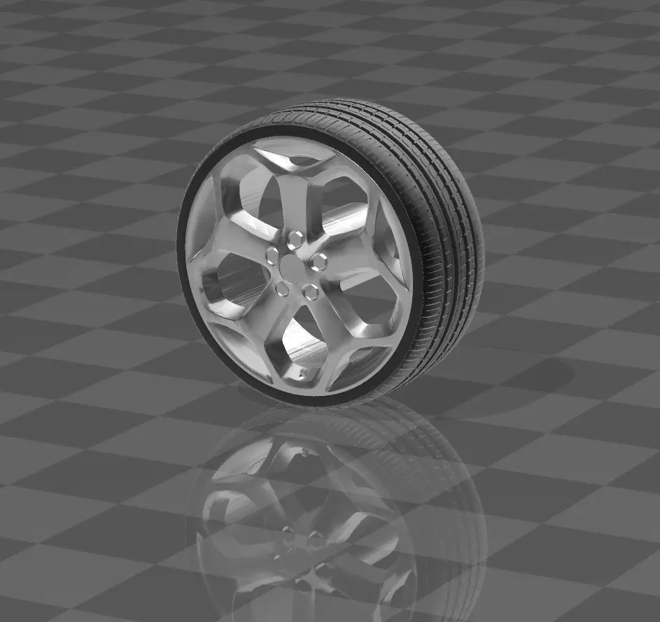 rueda ford focus st STL 3D print model_3