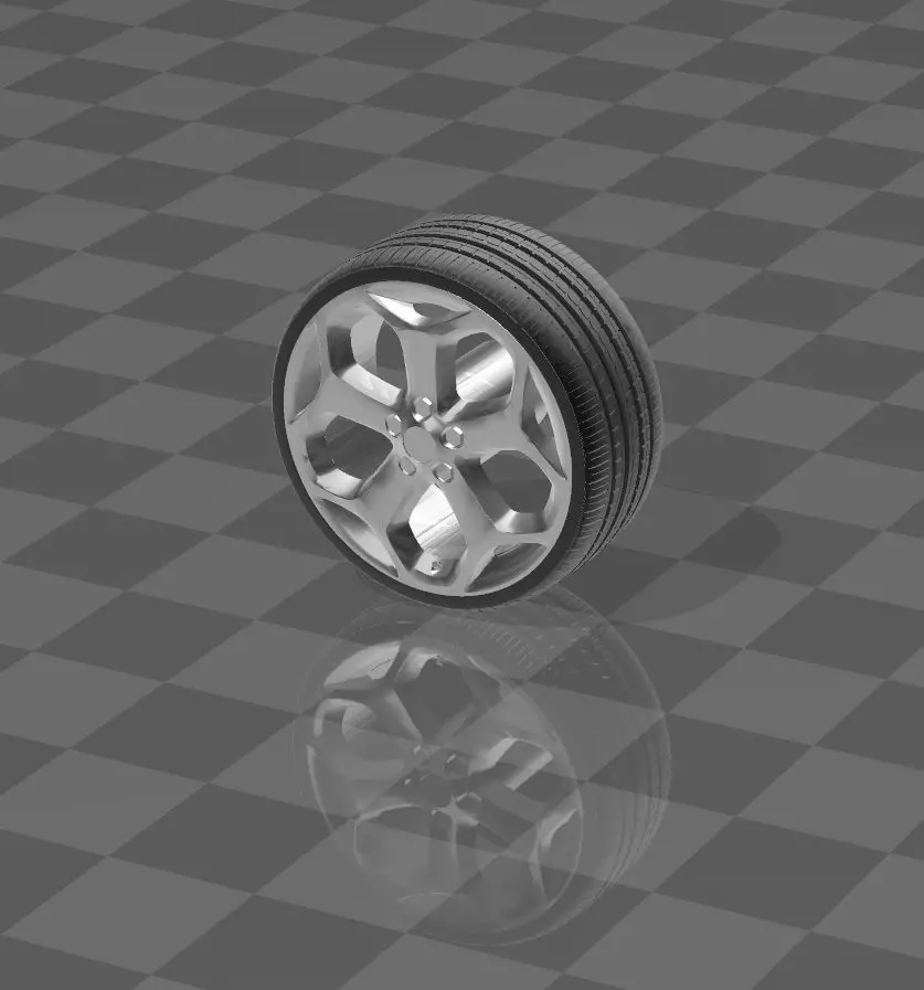 rueda ford focus st STL 3D print model_4