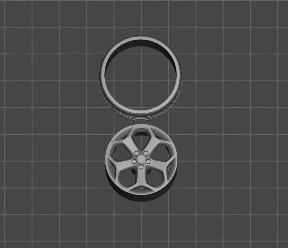 rueda ford focus st STL 3D print model_6