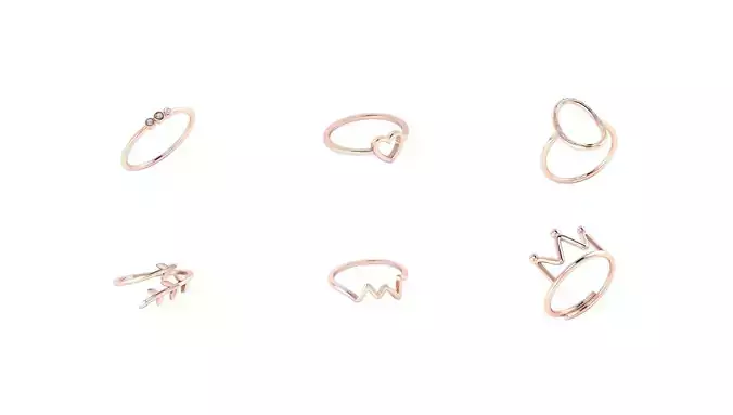 Simple ring collection unique designs bulk 6x