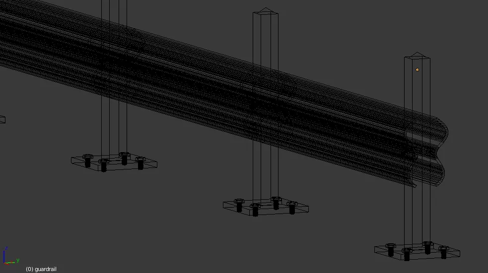 Road Safety Barrier guard rail 3D model
