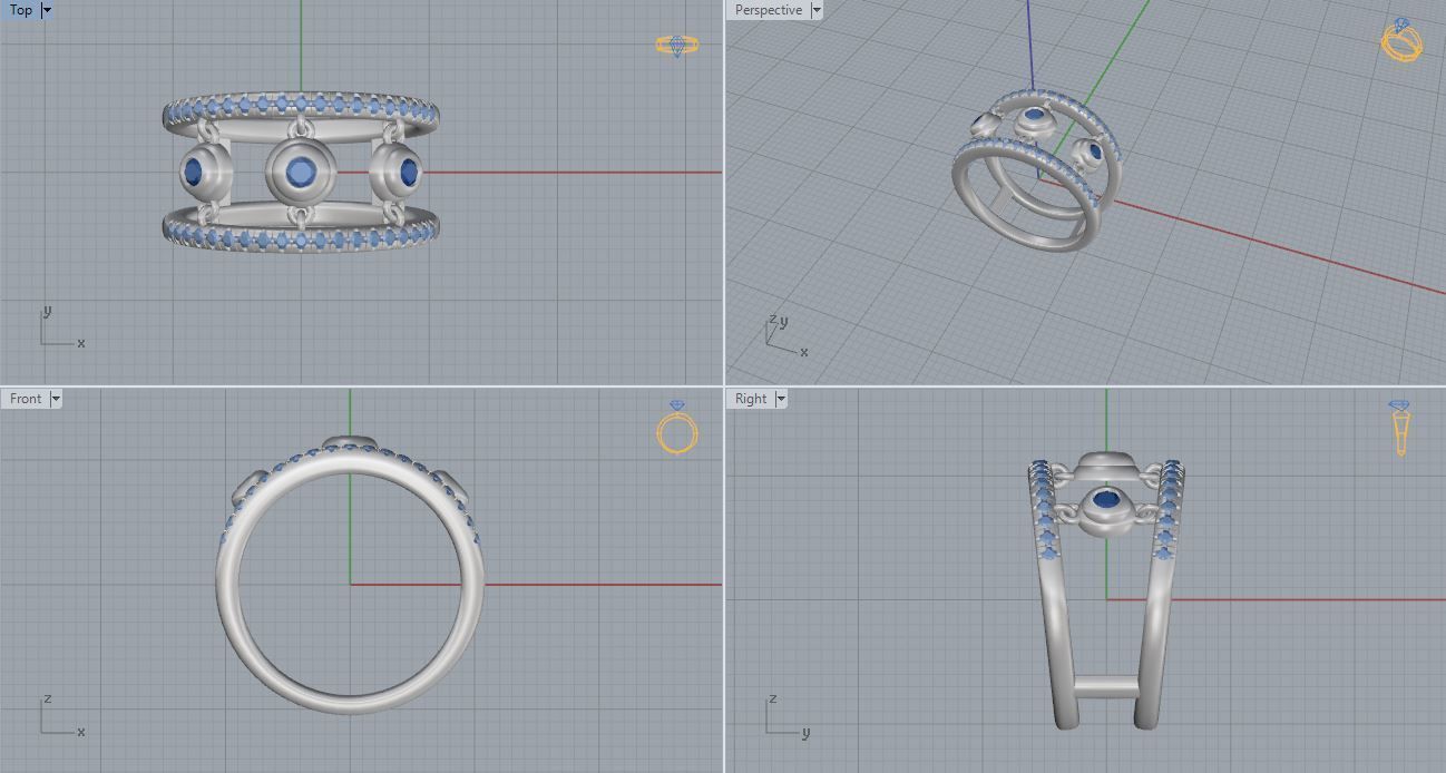 Ring and Earrings 119 3D print model_11