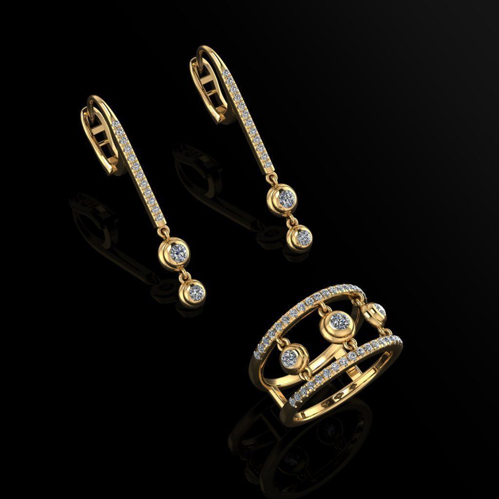 Ring and Earrings 119 3D print model_2