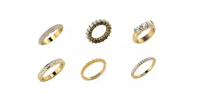 Wedding band collection unique designs pack of 6