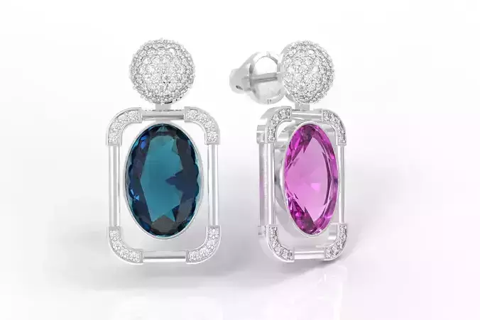  earrings with big stone