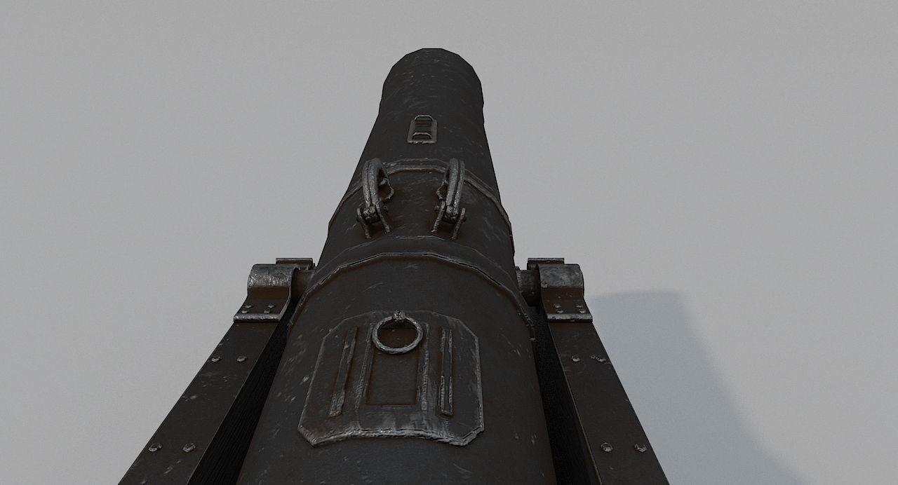 Medieval Battle Cannon Low-poly 3D model_6