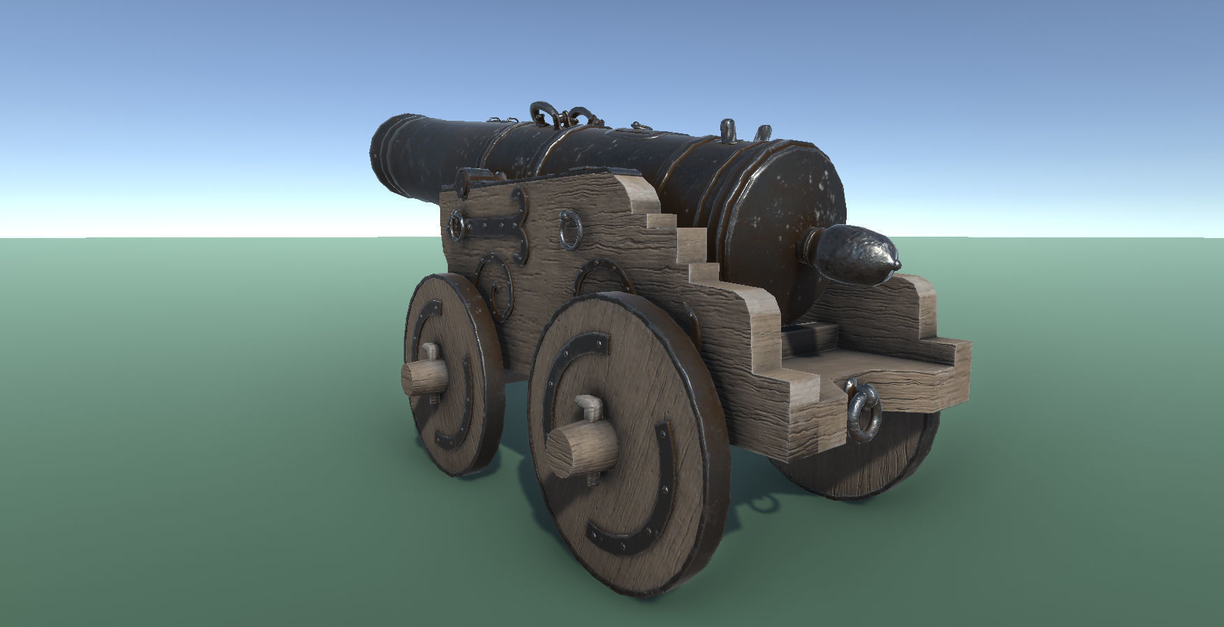 Medieval Battle Cannon Low-poly 3D model_2