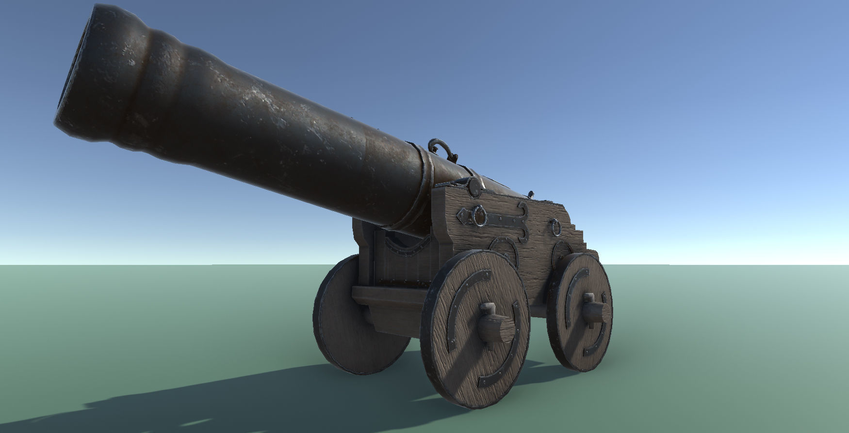 Medieval Battle Cannon Low-poly 3D model_9