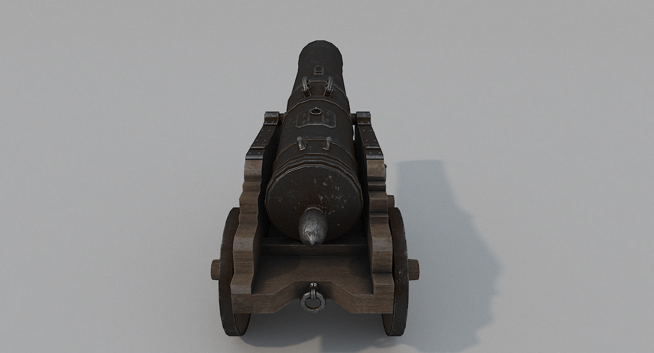 Medieval Battle Cannon Low-poly 3D model_5