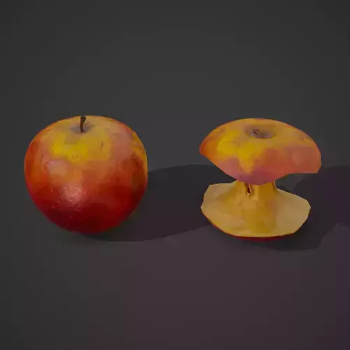 Apple and Apple Core 3D Model Collection