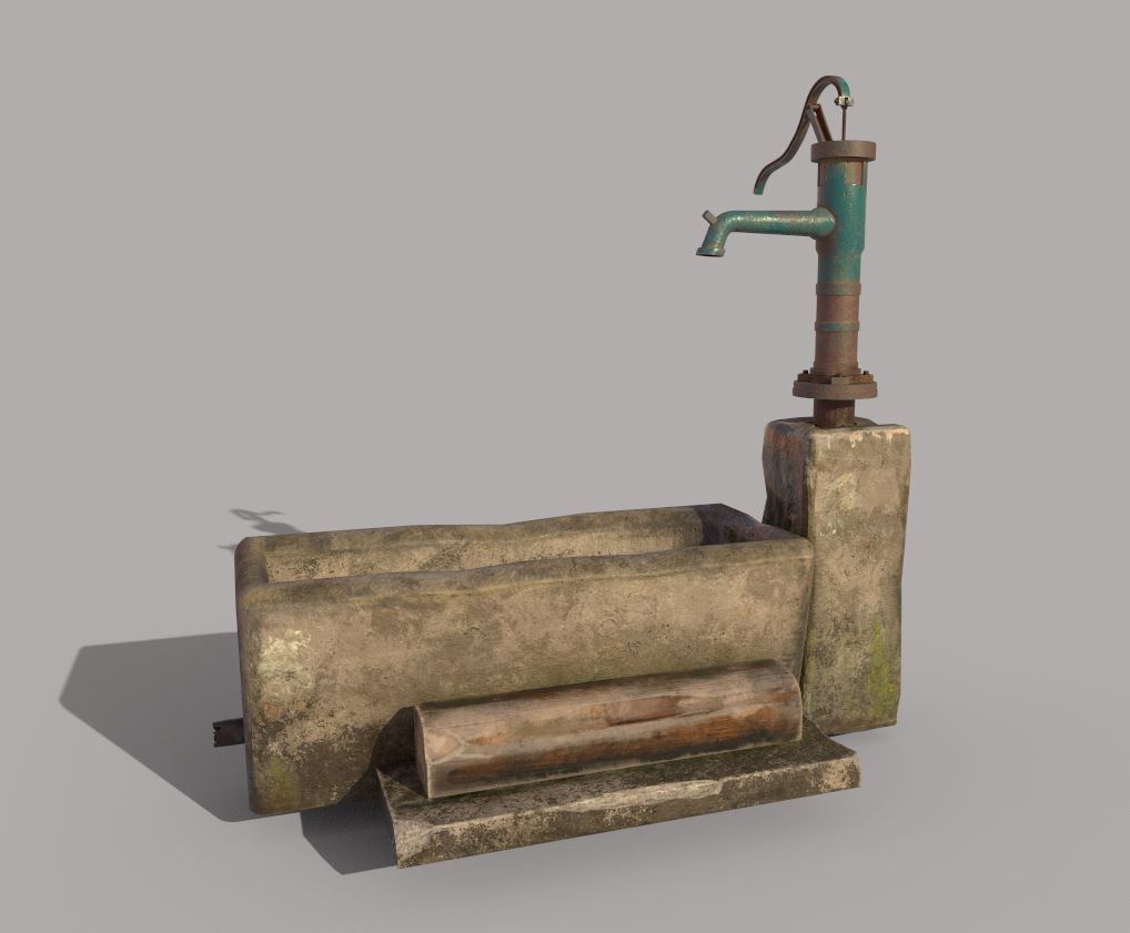 Hand Water Pump 3D model_5