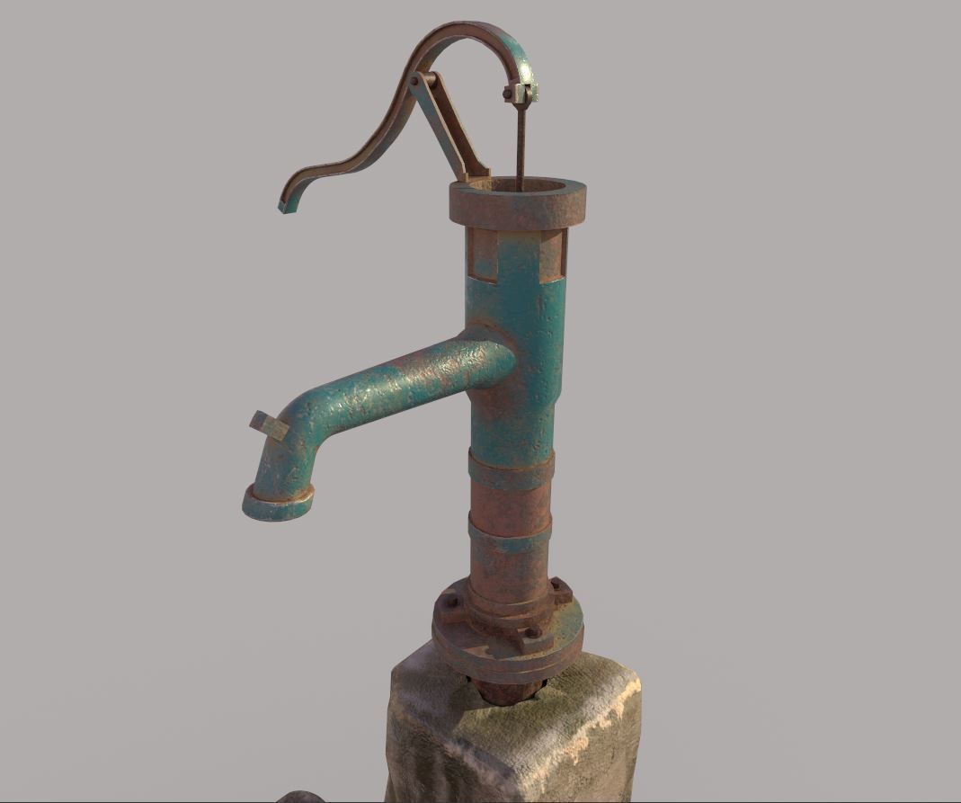 Hand Water Pump 3D model_11