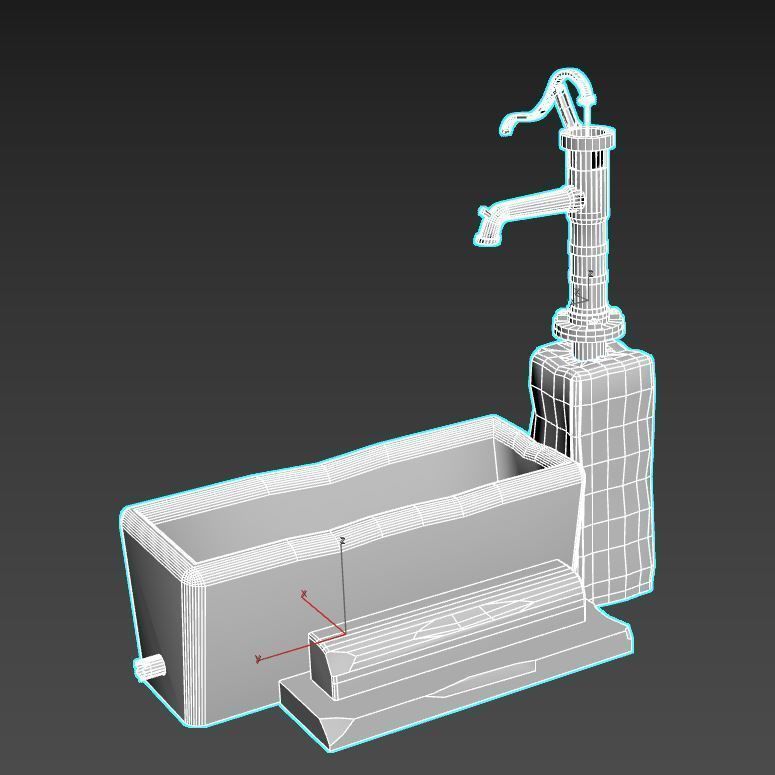 Hand Water Pump 3D model_13