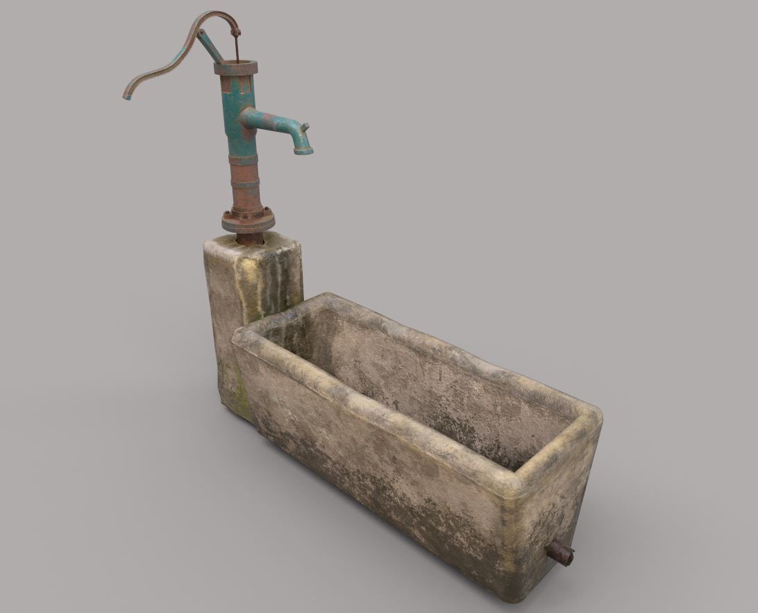 Hand Water Pump 3D model_9