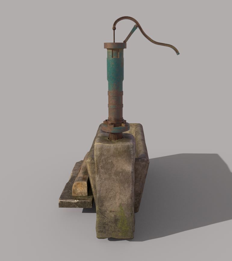 Hand Water Pump 3D model_7